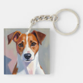 Jack Russell Terrier | Dog Painting Pet キーホルダー (裏面)