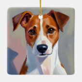 Jack Russell Terrier | Dog Painting Pet セラミックオーナメント (裏面)