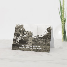 JACK RUSSELL TERRIER DOGS PHOTO 1890's MAN W/ JACK カード