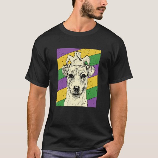 Jack Russell Terrier Jester Mardi Gras Dog Mom or  Tシャツ (正面)