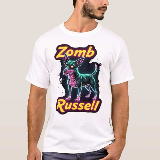 Jack Russell Terrier JRT Zombie Dog Halloween Esse Tシャツ (正面)