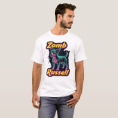 Jack Russell Terrier JRT Zombie Dog Halloween Esse Tシャツ (正面フル)