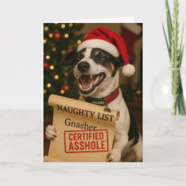 Jack Russell Terrier Naughty List Christmas card シーズンカード