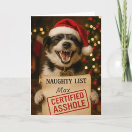 Jack Russell Terrier Naughty List Christmas card シーズンカード
