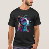 Jack Russell Terrier Synthwave Tシャツ (正面)