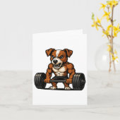 Jack Russell Terrier Weightlifting Bodybuilder Wor カード (黄色い花)