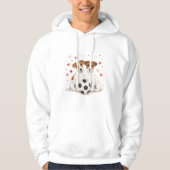 Jack Russell Terriers with soccer ball for Valenti パーカ (正面)