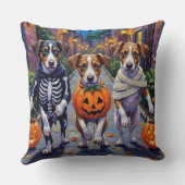 Jack Russell Trick-or-Treating Halloween Costumes クッション (裏面)