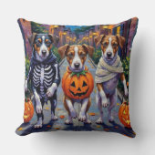 Jack Russell Trick-or-Treating Halloween Costumes クッション (正面)