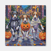 Jack Russell Trick-or-Treating Halloween Costumes マグネット (正面)