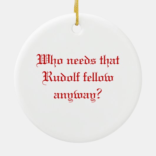 Jackalopeの赤いゆっくり進られたオーナメント セラミックオーナメント (裏面)