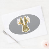 Jackalope, Vinyl Sticker 楕円形シール (封筒)