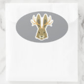 Jackalope, Vinyl Sticker 楕円形シール (バッグ)