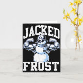 Jacked Frost Muscular Snowman Vintage Gym  カード (黄色い花)