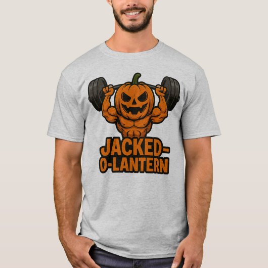JACKED O LANTERN - おもしろハロウィン Tシャツ (正面)