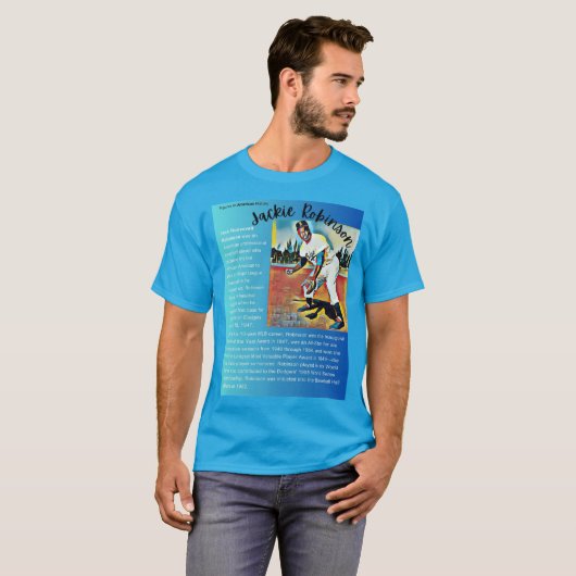 Jackie Robinson – アメリカ史姿 Tシャツ (正面フル)