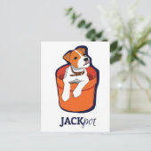 "Jackpot" Jack Russell Terrier Card ポストカード (スタンド正面)