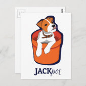 "Jackpot" Jack Russell Terrier Card ポストカード (正面/裏面)