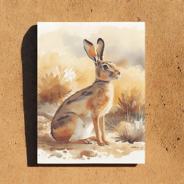 Jackrabbit in Desert Brush Southwestern ポストカード