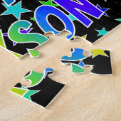 「JACKSON」ファーストネーム、おもしろい「ハッピーバースデー」 ジグソーパズル (側面)