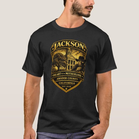 Jackson, California – Historic Crest design Tシャツ (正面)