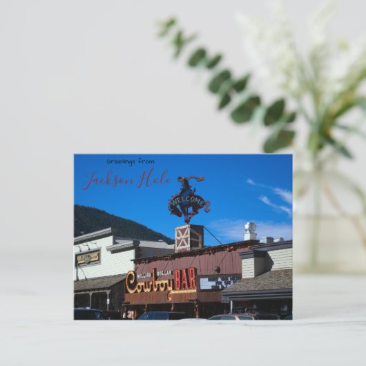 Jackson Hole, WYポストカードからの挨拶 ポストカード (スタンド正面)