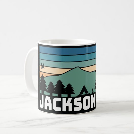 Jackson Hole WY Decal Mug コーヒーマグカップ (正面左)