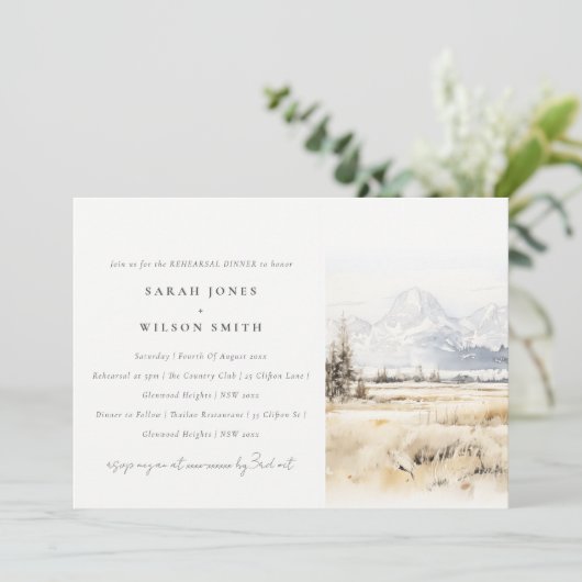 Jackson Hole Wyoming Landscape Rehearsal Dinner 招待状 (スタンド正面)