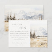 Jackson Hole Wyoming Landscape Wedding Details エンクロージャーカード (正面/裏面)