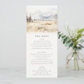 Jackson Hole Wyoming Landscape Wedding Menu Card 招待状 (スタンド正面)
