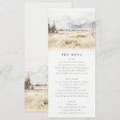 Jackson Hole Wyoming Landscape Wedding Menu Card 招待状 (正面/裏面)