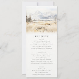 Jackson Hole Wyoming Landscape Wedding Menu Card 招待状