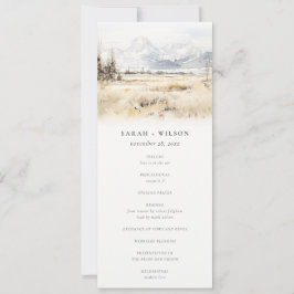 Jackson Hole Wyoming Landscape Wedding Program 招待状