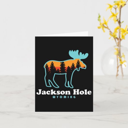 Jackson Hole Wyoming Moose Mountains Grand Tetons  カード (黄色い花)