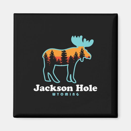 Jackson Hole Wyoming Moose Mountains Grand Tetons マグネット (正面)