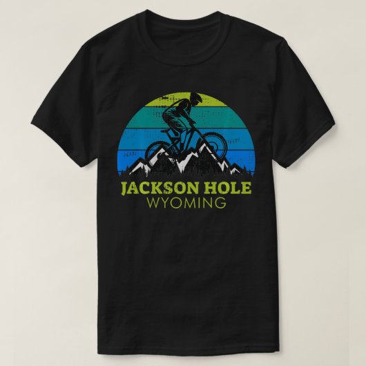 Jackson Hole Wyoming Mountain Biking  Tシャツ (デザイン正面)