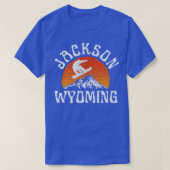 Jackson Hole Wyoming Nature Ski Snowboard Mountain Tシャツ (デザイン正面)