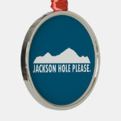 Jackson Hole Wyoming Please メタルオーナメント (右)