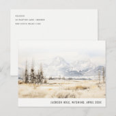 Jackson Hole Wyoming Watercolor Landscape Travel シーズンポストカード (正面/裏面)