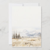 Jackson Hole Wyoming Watercolor Landscape Wedding サンキューカード (裏面)