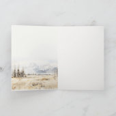 Jackson Hole Wyoming Watercolor Landscape Wedding サンキューカード (内部)