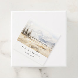Jackson Hole Wyoming Watercolor Landscape Wedding フェイバータグ
