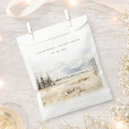 Jackson Hole Wyoming Watercolor Landscape Wedding フェイバーバッグ
