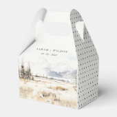 Jackson Hole Wyoming Watercolor Landscape Wedding フェイバーボックス (裏面サイド)
