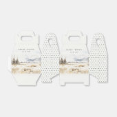 Jackson Hole Wyoming Watercolor Landscape Wedding フェイバーボックス (折り畳みなし)