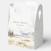 Jackson Hole Wyoming Watercolor Landscape Wedding フェイバーボックス (オープン)