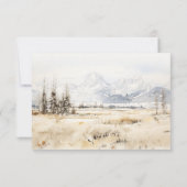 Jackson Hole Wyoming Watercolor Landscape Wedding 出欠カード (裏面)