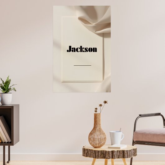 Jackson Modern Name Poster – Clean Minimal Typogra ポスター (リビング3)
