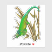 Jackson’s chameleon hanging out in the bamboo シール (シート)