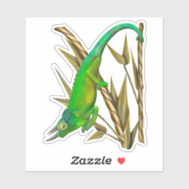 Jackson’s chameleon hanging out in the bamboo シール